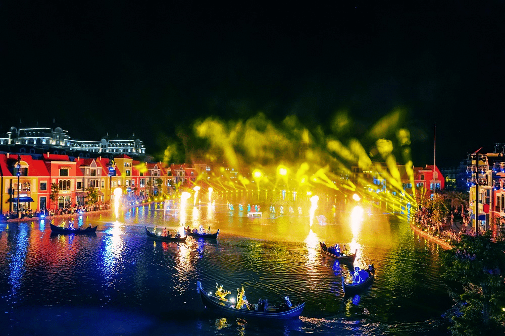 Show nhạc nước tại Grand World Phú Quốc vào buổi tối